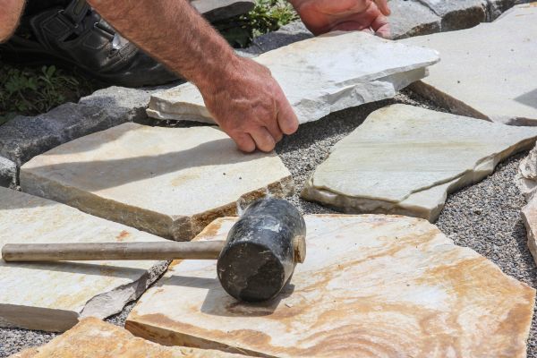 Stone Sidewalk Installation in Southport