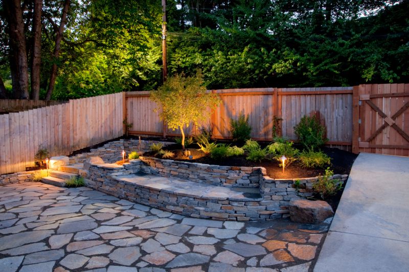 Stylish paver layout in a backyard