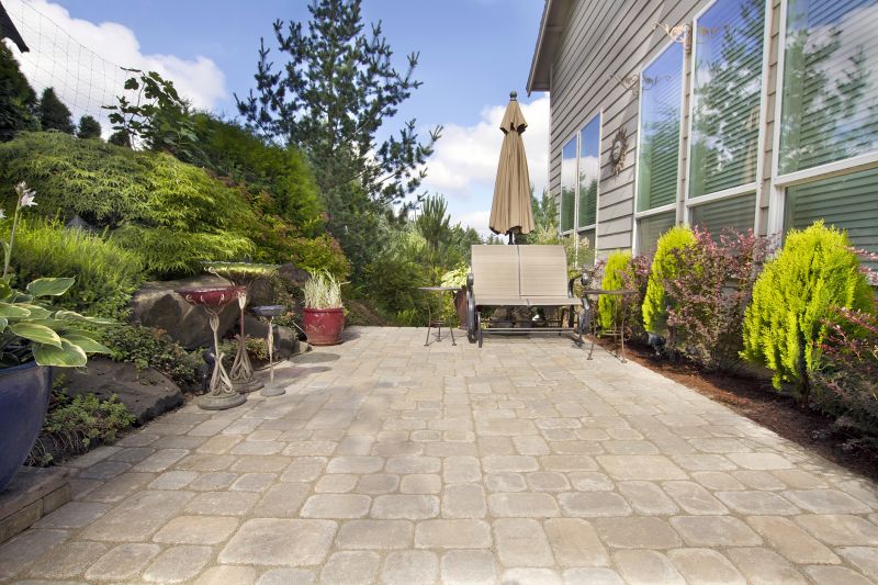 Paver patio with landscaping